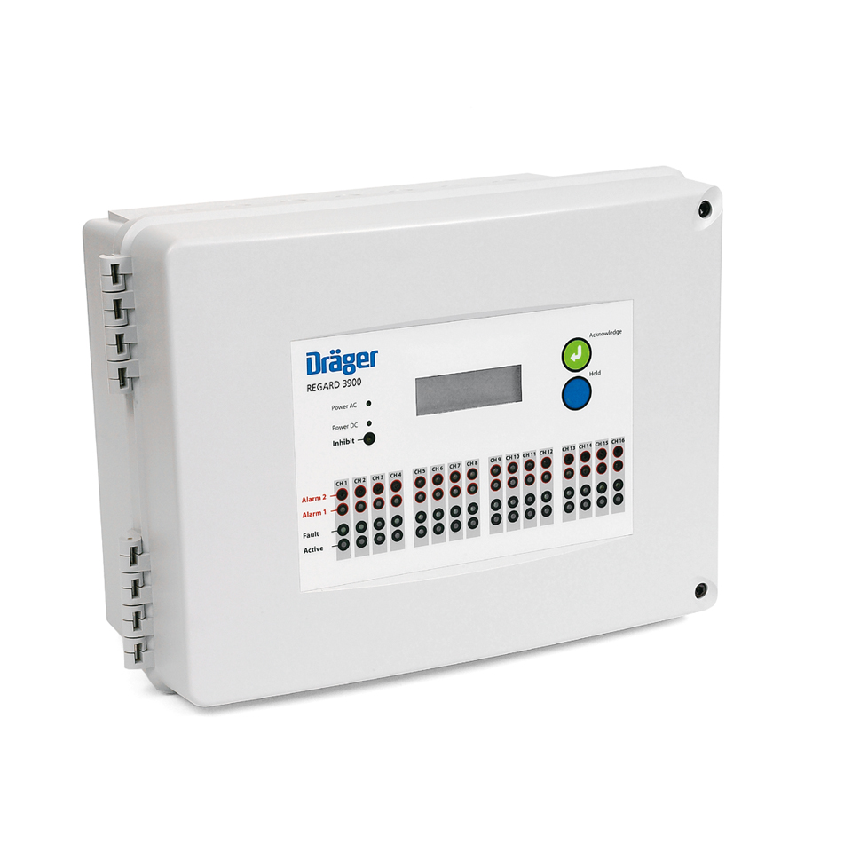 4208780 Dräger Regard 3900 The devices of the Dräger REGARD&reg; 3900 series can be used as standalone controllers. You can configure up to 16 measuring channels. In addition, the modular setup enables you to customise the control units to the demands of your plant. You can also embed further features to existing alarms.