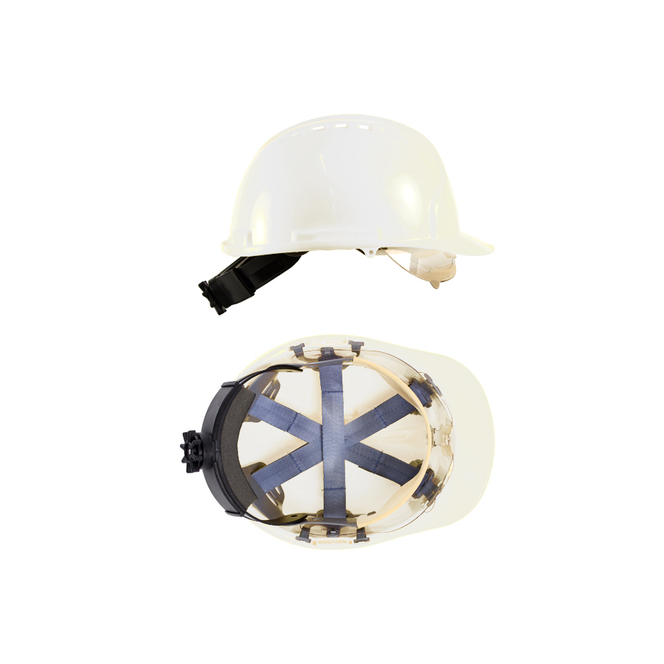 SG03105 Safety helmet with integral visor For optimal protection of the head, a safety helmet should be adjusted to the size of the head of the user. The usefulness of the helmet duration is determined by , among others , cold, heat, chemicals, sunlight and incorrect use.