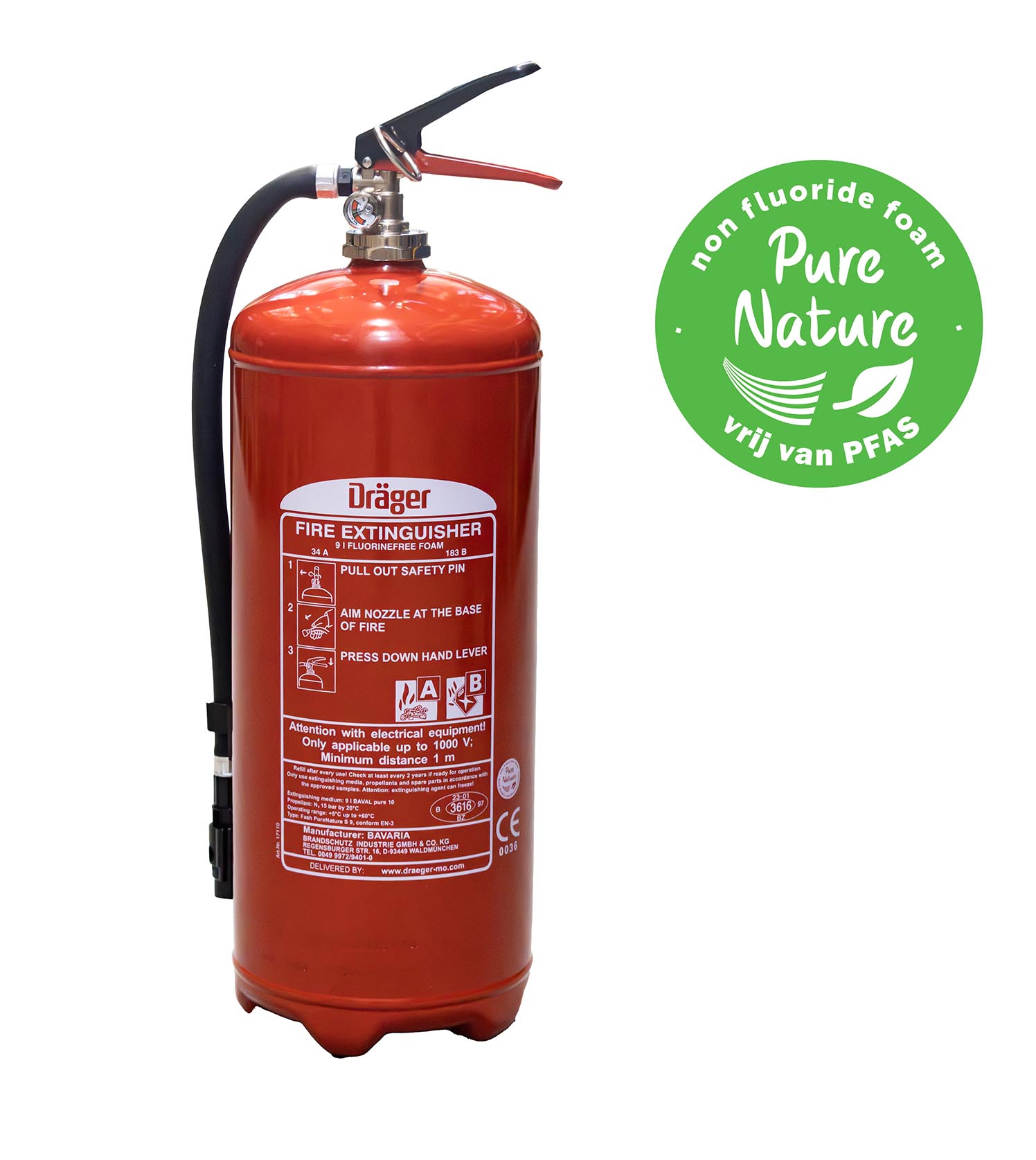 Fluorine-free 6 liter foam extinguisher