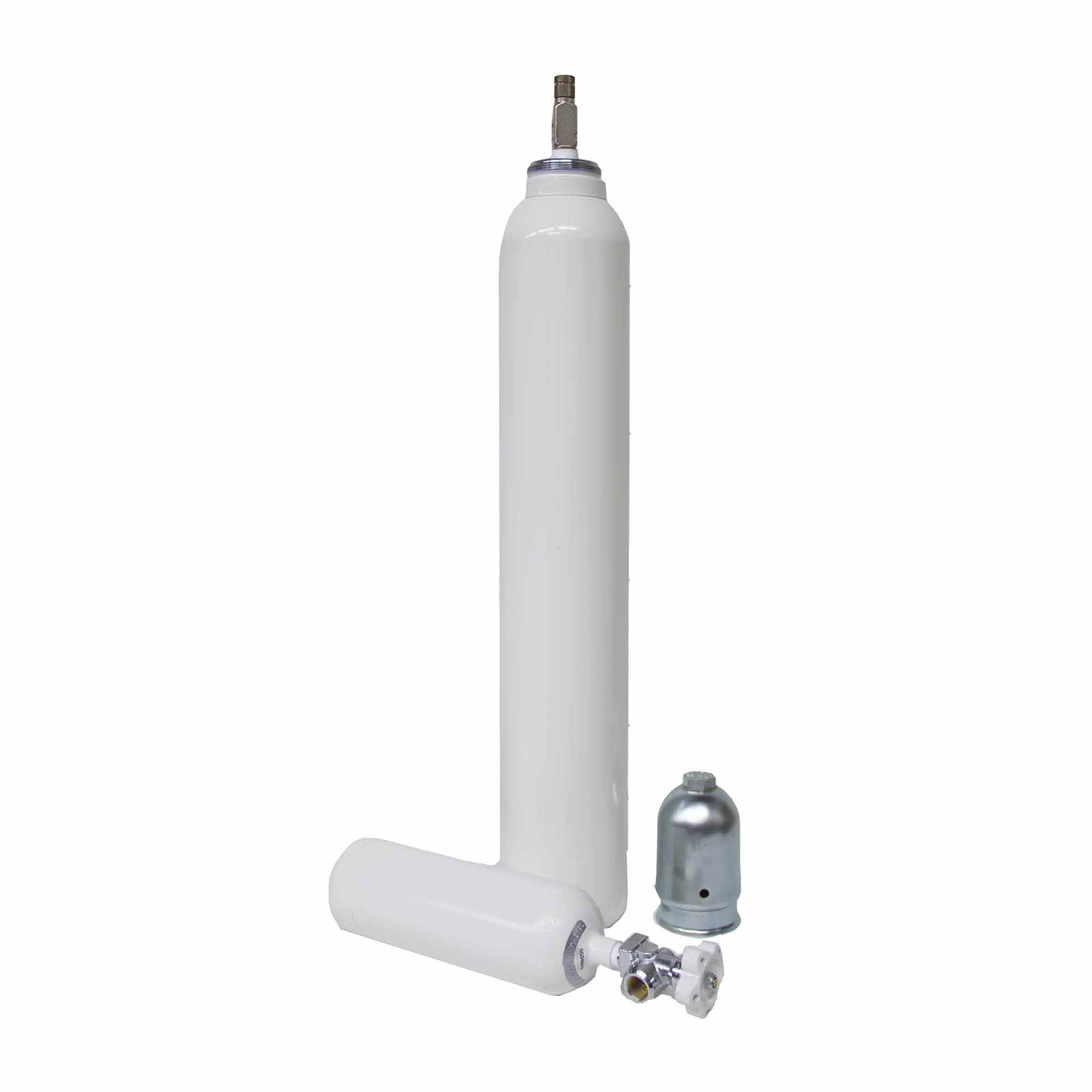 Cylinder O2: 2 Ltr. 200 Bar c/w RPV valve /  Bull-Nose (filled and c/w protection cap)